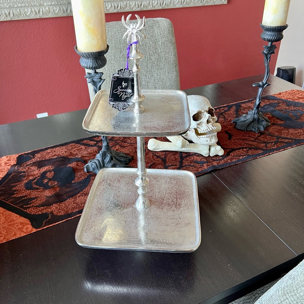 NWT Halloween Spider Tiered Serving Tray